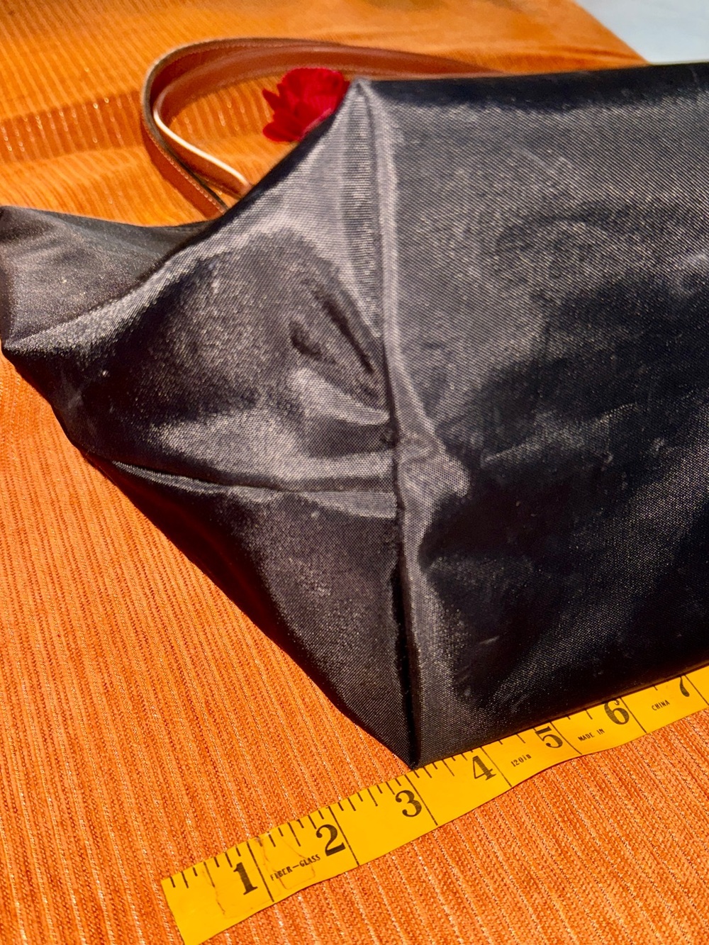 Longchamp Black Tote with Brown Leather Trim - Picture 6 of 9